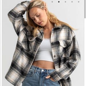 RSQ womens plaid shacket